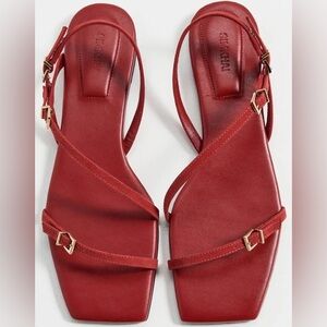 NIB Suede Red Sandals